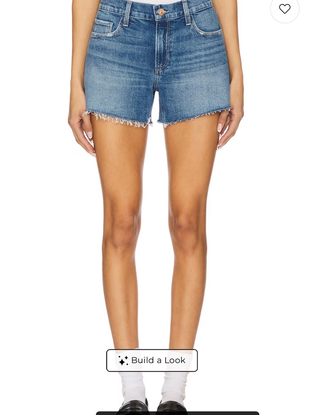 PAIGE Dylan Short Jeans in Light Blue with Raw Hem